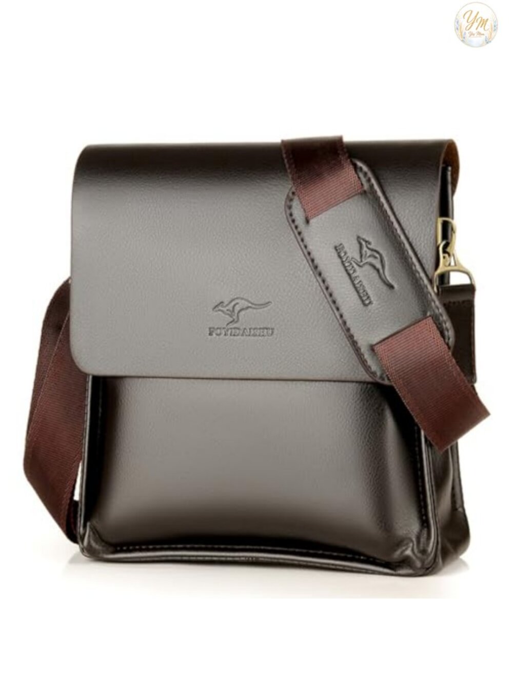 PU Leather Crossbody Messenger Bag with Adjustable Strap for Travel Work